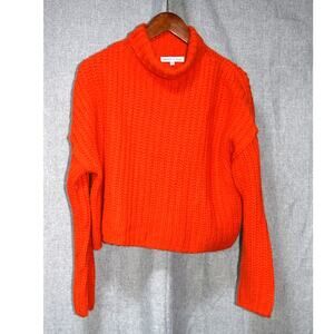 Rebecca Minkoff Chunky Knit Turtleneck Sweater Orange Size Small
